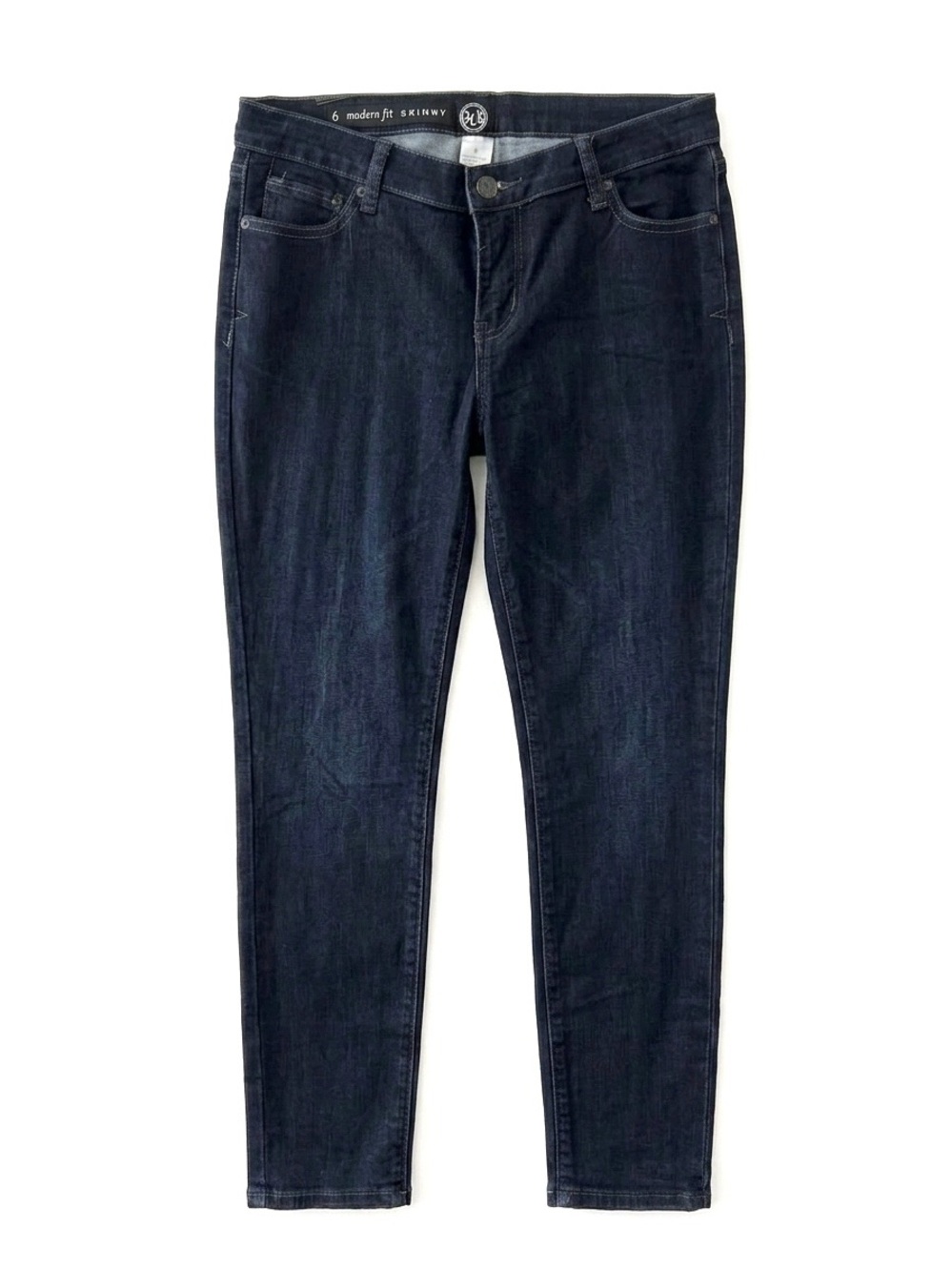 Dressbarn W62 Westport Modern Fit Skinny Jeans Dark Wash Stretch Size 6 Classic